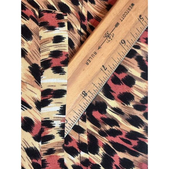 JOANNA Leopard Print Top Blouse Buttons Womens Flanked by Ruffles Pockets Large - Picture 8 of 9